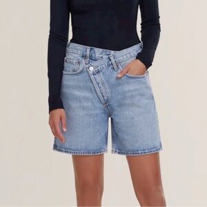 Agolde Light Blue Jean Shorts